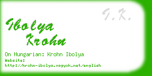 ibolya krohn business card